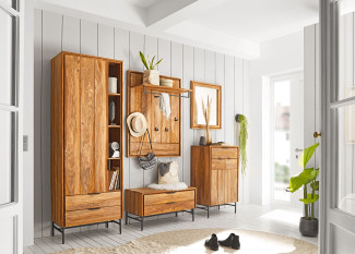 Spiegel vito AMELY in Sheesham Honig braun, Glas