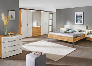 Bett vito SEAMO in Eiche Artisan, champagner