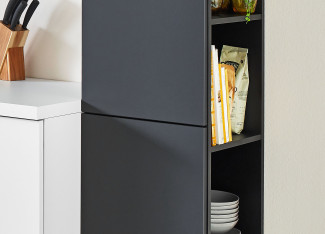 Küche vito EFFIGY 961-A in Grafitschwarz ultramatt, Alpinweiß