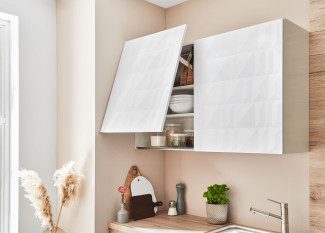 Küche vito FERNANDA 450-A in Weiß Hochglanz, Eiche San Remo